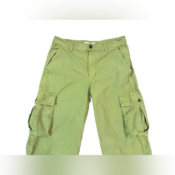 Madewell Garment-Dyed Low-Slung Straight Cargo Pants in Olive Green Size 27 - Picture 9 of 11